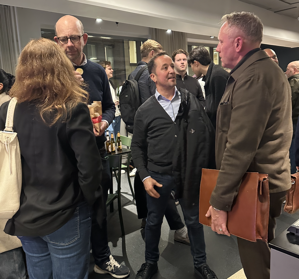 Guests networking during the October 2025 AI BAREN in Stockholm.